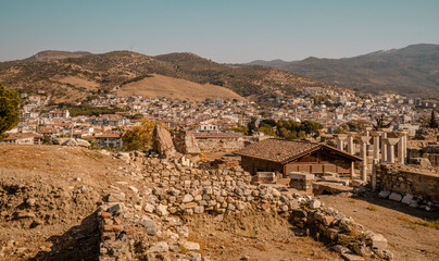 Wall Mural - Aerial view of the city of Selcuk, Turkey seen from St. John Basilica