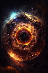 Wall Mural - explosion of fantasy planet in open space