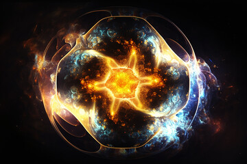 Wall Mural - explosion of fantasy planet in open space