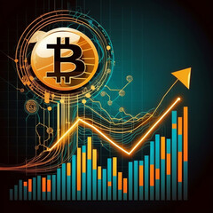Wall Mural - modern computer virtual dashboard analyzing finance sales data and economic growth graph chart and block chain technology