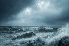 Stormy Sea. Generative AI