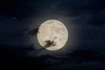 Wall Mural - cloudy full moon night