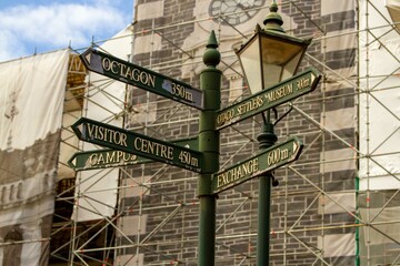 Dunedin Railway Station signpost