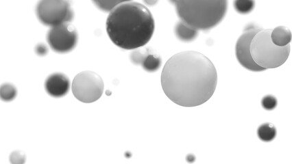 Poster - BLACK AND WHITE spheres ON WHITE, 3d render OFSEVERAL SPHERES PNG TRANSPARENT, SUITABLE FOR BACKGROUND OR WALLPAPER, POSTER