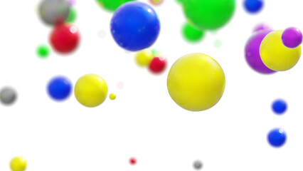 Poster - COLORED spheres ON WHITE, 3d render OFSEVERAL SPHERES PNG TRANSPARENT, SUITABLE FOR BACKGROUND OR WALLPAPER, POSTER