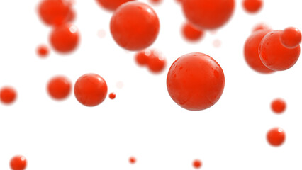 Poster - RED spheres ON WHITE, 3d render OFSEVERAL SPHERES PNG TRANSPARENT, SUITABLE FOR BACKGROUND OR WALLPAPER, POSTER
