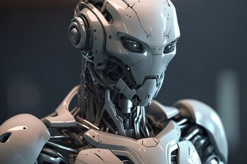 Humanoid White Robot, Generative AI