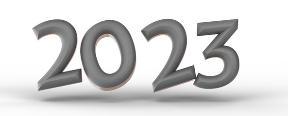 Aufkleber - Year as Number - Typography design of 2023 with 3d style design
