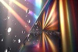 Fototapeta Przestrzenne - Prism digital art reflection with full spectrum rainbow colors water drops. Crystal light reflect leak lights effect. Abstract transparent glass background. Jewelry, cosmetic and luxury. Generative AI