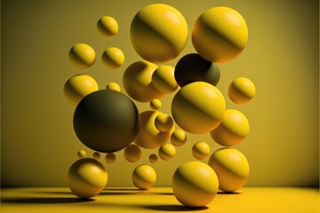 Poster - Abstract background with yellow and black balloons