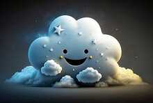 Good Night Sleep Well Cloud With A Smile, Symbolic Of Good Dreams Good Dream. Generative AI