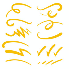 Yellow Swirls Swash Logo Ornament Designs