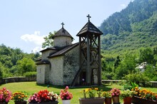Old Stone Church And Wooden Bell Tower