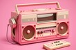 80s Retro outdated portable stereo radio cassette