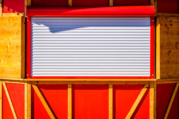 Poster - wooden selling booth at a market