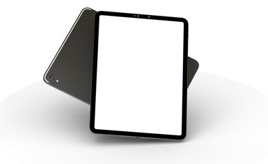 Aufkleber - Modern tablet computer stand with blank screen isolated on white background