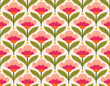 Abstract retro floral seamless pattern. Vector vintage flower art deco texture. Geometric minimalist background.
