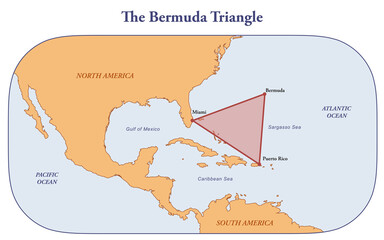  Map of the Bermuda Triangle in the Caribbean Sea
