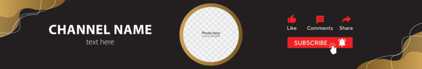 youtube channel cover design. the header for social media account with easy editable file. vector il