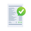 Success approved payment check mark. Vector stock illustration.