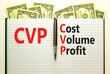 © Dzmitry - CVP cost volume profit symbol. Concept words CVP cost volume profit on white note on beautiful background from dollar bills. Pen. Business and CVP cost volume profit concept. Copy space.