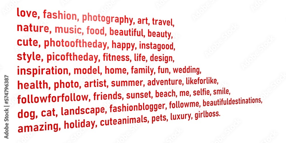 50 most popular tags in the world Stock Illustration | Adobe Stock