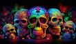 © Eugene Verbitskiy - Day of the Dead skulls pattern