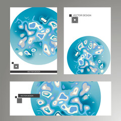 Poster - Abstract dynamic gradient. Vector graphic elements in modern style. Brochure with liquid shapes Amoeba forms. Vector illustration