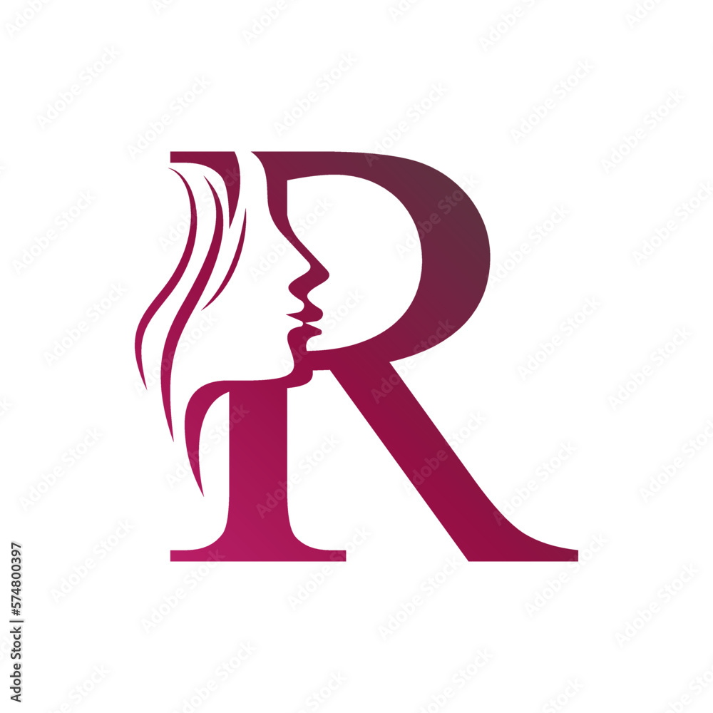 Letter R beauty salon logo design Stock Vector | Adobe Stock
