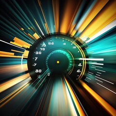 Poster - Warp speed in hyperloop with blue light, next generation technology, Car, generative ai