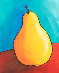 pear on a blue background