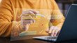 © Thapana_Studio - Businessman using laptop to do online checklist survey, doing assessment online survey answer test questions Digital form.