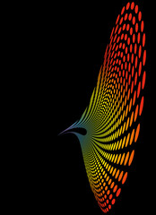Fototapete - Colorful dotted dynamic waves in minimalist style. Abstract digital jpeg illustration for website design