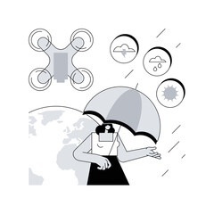 Poster - Meteorology drones abstract concept vector illustration. Meteorological data collection, meteorology, accurate weather prediction, drone atmospheric studies, meteo measurement abstract metaphor.