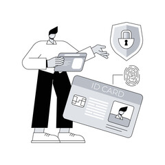 Poster - Smart ID card abstract concept vector illustration. Identification microchip, electronic id card, smartcard, personal information chipcard, smart access, identity verification abstract metaphor.