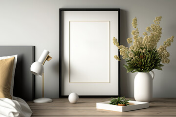 Scandinavian poster frame mockup,. Generative AI