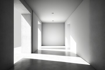 Poster - blank concrete interior. Generative AI