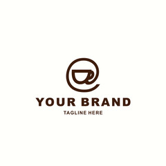 Wall Mural - coffee cup logo in symbol shape suitable for your coffee shop