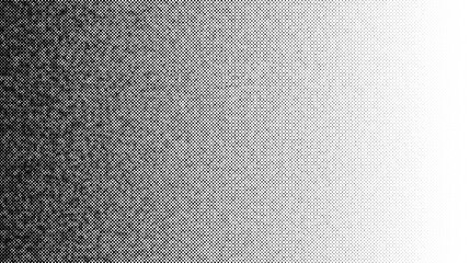 Poster - Halftone gradient. Faded stochastic dotwork texture. Random grunge noise background. Black dots, speckles or particles wallpaper. Halftone vector monochrome backdrop