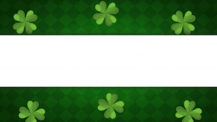 Canvas Print - green lucky clovers in frame animation