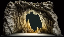 Artificial Cave Background With Top Light Background, Product Display, Toy And Game Backdrop.
