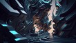 A Futuristic Dynamic Depths Abstract Background, Generative AI, Illustration, This image depicts a futuristic and dynamic abstract background, featuring layers of depth and movement.