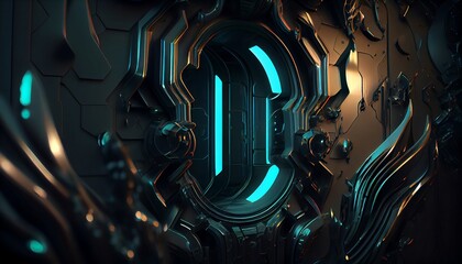 Wall Mural - A Futuristic Dynamic Depths Abstract Background, Generative AI, Illustration, This image depicts a futuristic and dynamic abstract background, featuring layers of depth and movement.