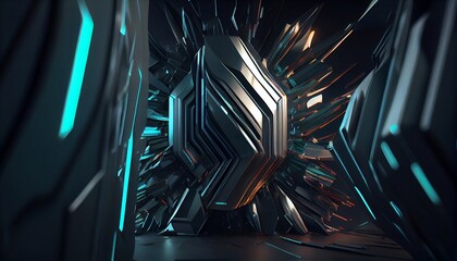 Wall Mural - A Futuristic Dynamic Depths Abstract Background, Generative AI, Illustration, This image depicts a futuristic and dynamic abstract background, featuring layers of depth and movement.
