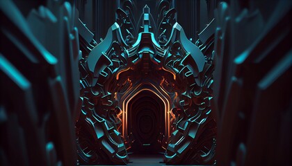 Wall Mural - A Futuristic Dynamic Depths Abstract Background, Generative AI, Illustration, This image depicts a futuristic and dynamic abstract background, featuring layers of depth and movement.