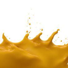 Illustration Of Melted And Splashed Cheese Element. Pouring Flowing Yellow Cream. Transparent PNG Is Available. Generative AI.