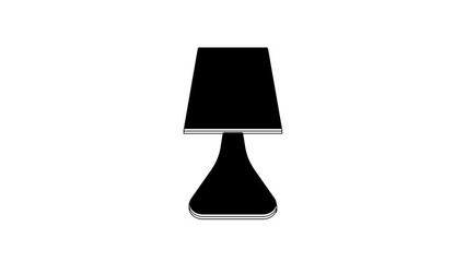 Poster - Black Table lamp icon isolated on white background. Desk lamp. 4K Video motion graphic animation