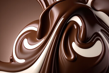 Canvas Print - Chocolate background, generative ai