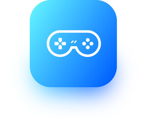 Poster - Joystick icon in square gradient colors. Controller signs illustration.