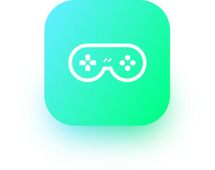 Poster - Joystick icon in square gradient colors. Controller signs illustration.